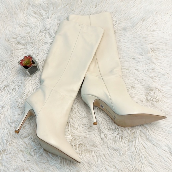 NEW $485 Larroude Kate Boot ivory leather stiletto women size 10 - Picture 9 of 12